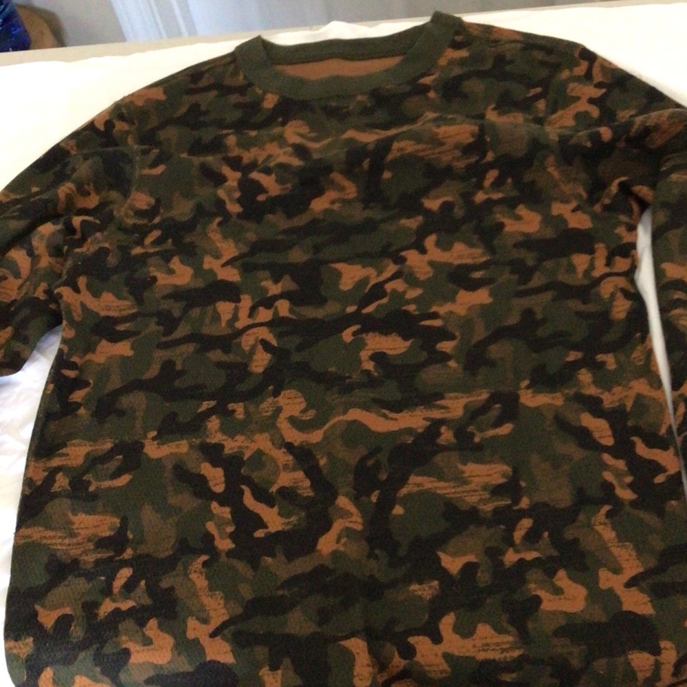 Men's Camouflage thermal Crewneck Sweater - Camo